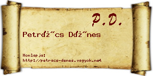 Petrács Dénes névjegykártya