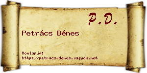 Petrács Dénes névjegykártya